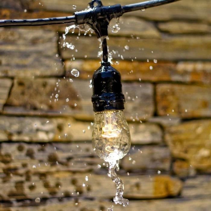LUMISKY MAFY 20 LIGHT Outdoor String Lights - 10 m - 20 Vintage Filament Bulbs - Warm White LED E27