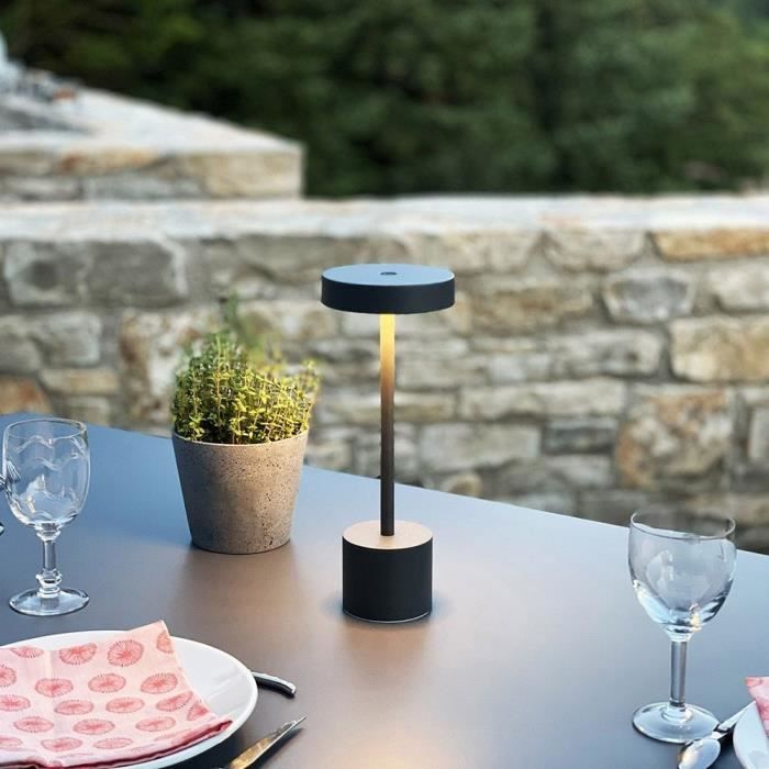 LUMISKY Wireless Table Lamp - ROBY - Touch - Aluminum - Dark Gray - LED