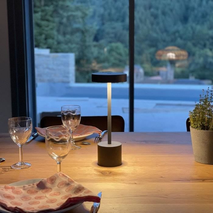 LUMISKY Wireless Table Lamp - ROBY - Touch - Aluminum - Dark Gray - LED