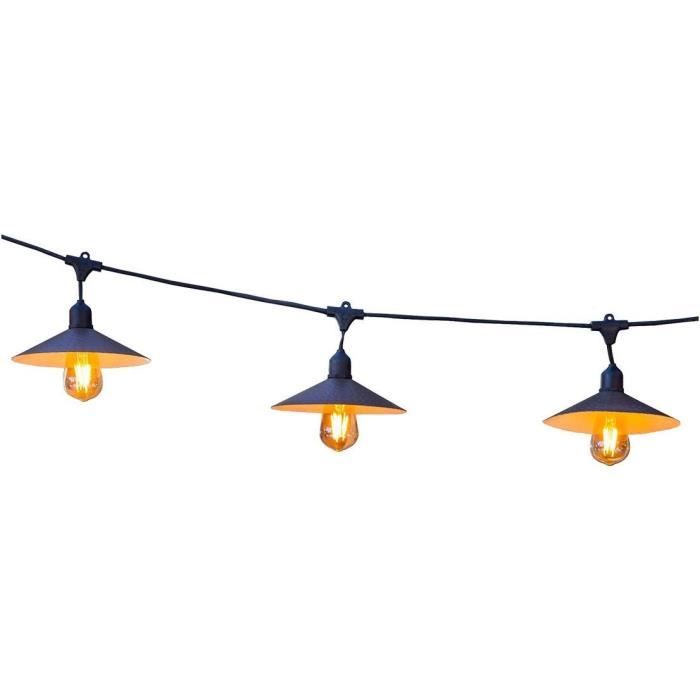 LUMISKY Outdoor Solar String Lights - VINTY LIGHT SOLAR - 6 m - 10 Filament Bulbs - Warm White LED