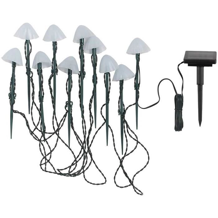 LUMISKY Mini Solar Mushroom Stake Lights - CHAMPY - 3.8 m - 10 Warm White LEDs