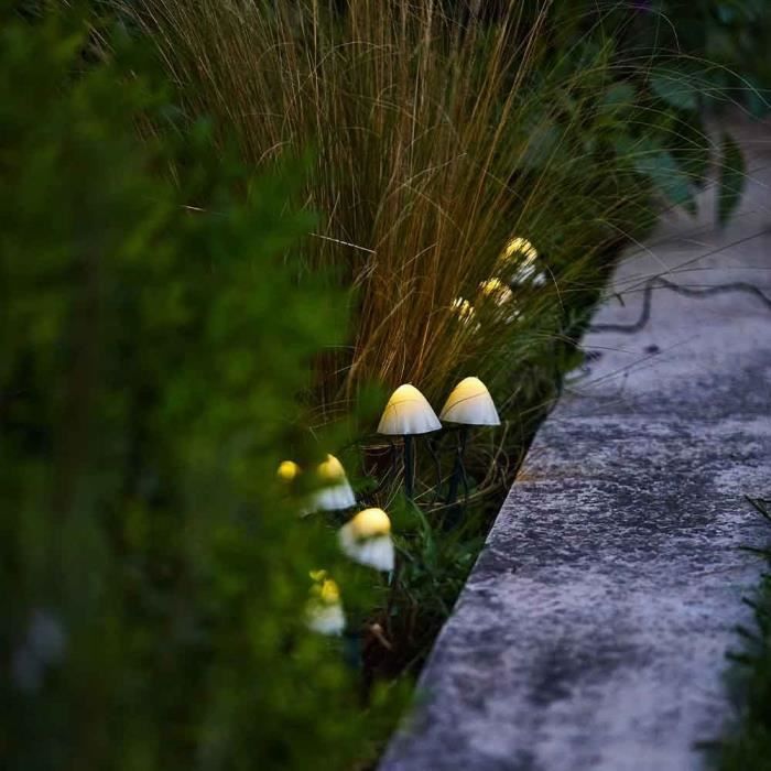 LUMISKY Mini Solar Mushroom Stake Lights - CHAMPY - 3.8 m - 10 Warm White LEDs