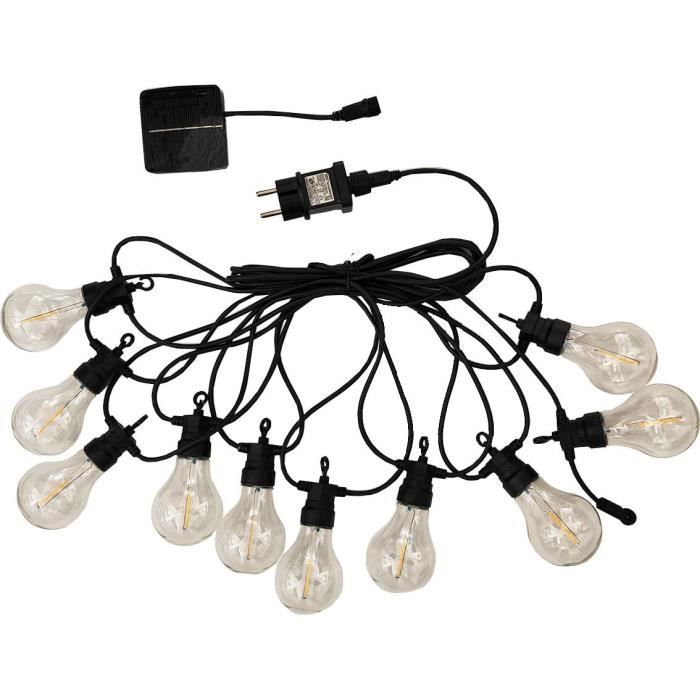 LUMISKY PARTY CLEAR HYBRID Outdoor String Lights - 7.50 m - Solar and Mains Powered - 10 Globes - Warm White LEDs