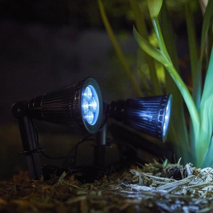 LUMISKY SPIKY AWAY W34 2-in-1 Solar Spotlight for Stake or Wall Mounting - H42 cm - White LED