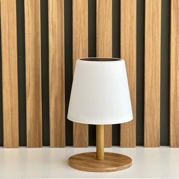 LUMISKY STANDY MINI WOOD SOLAR Table Lamp - H25 cm - Dimmable LED