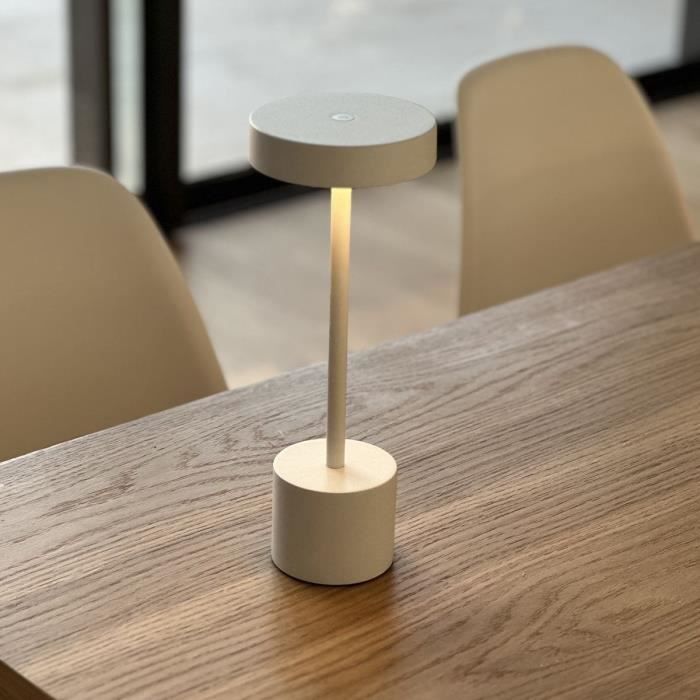 LUMISKY ROBY WHITE Wireless Table Lamp - H30 cm - Aluminum Touch Control
