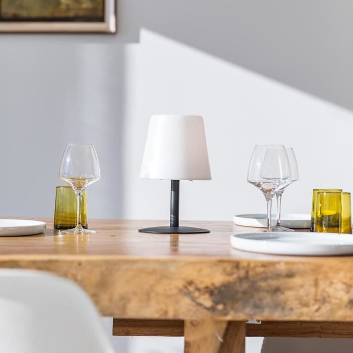 LUMISKY STANDY MINI Wireless Table Lamp - H25 cm - Black Steel Base - Warm White and White LED