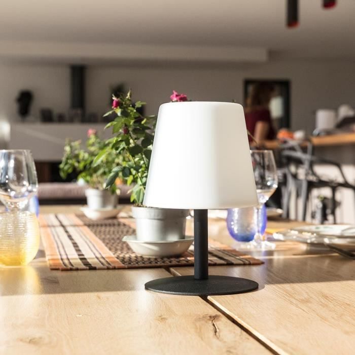 LUMISKY STANDY MINI Wireless Table Lamp - H25 cm - Black Steel Base - Warm White and White LED