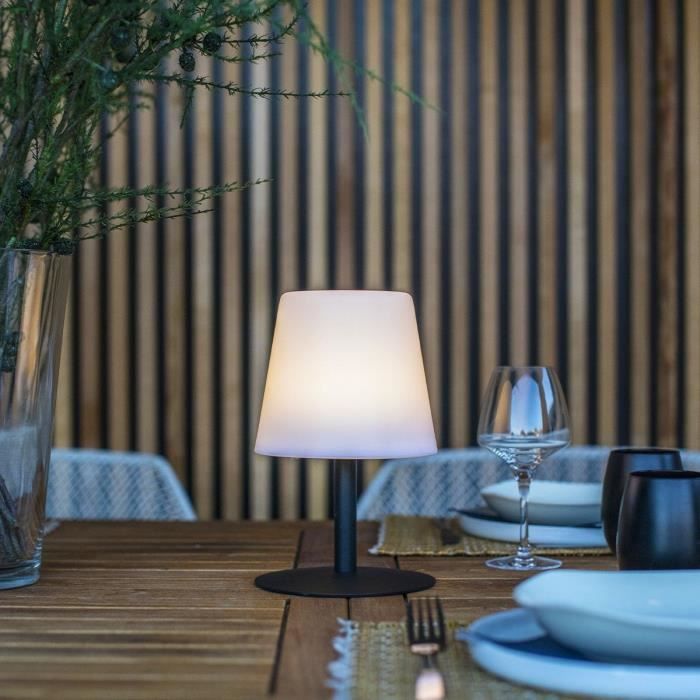 LUMISKY STANDY MINI Wireless Table Lamp - H25 cm - Black Steel Base - Warm White and White LED