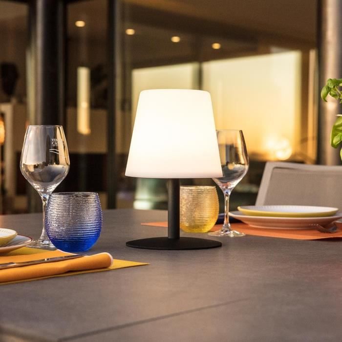 LUMISKY STANDY MINI Wireless Table Lamp - H25 cm - Black Steel Base - Warm White and White LED
