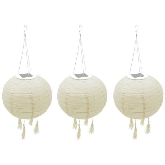 LED Solar Pendant Light - LUMISKY - HIMALAYA - Ø30cm - Beige, Cream and Festive Wedding Colors - 8-Hour Battery Life