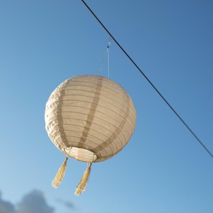 LED Solar Pendant Light - LUMISKY - HIMALAYA - Ø30cm - Beige, Cream and Festive Wedding Colors - 8-Hour Battery Life