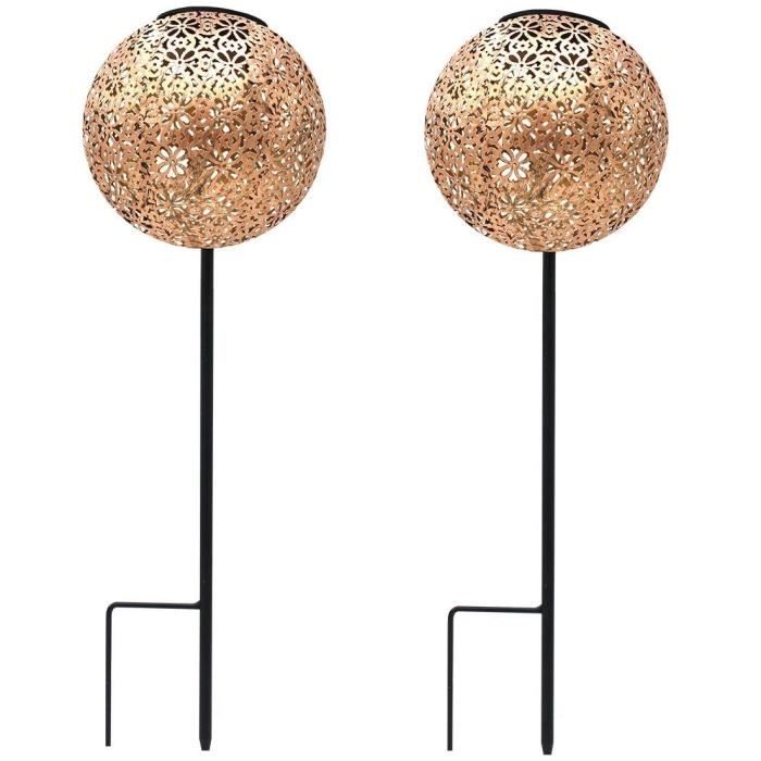 LUMISKY AGADIR Set of 2 Solar-Powered Stake Lights - H45 cm - Oriental Style - Warm White LED