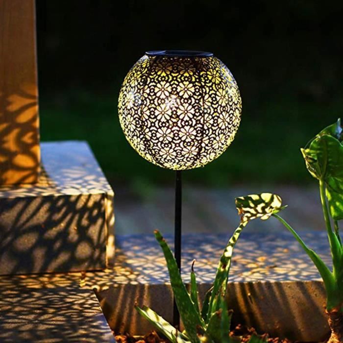 LUMISKY AGADIR Set of 2 Solar-Powered Stake Lights - H45 cm - Oriental Style - Warm White LED