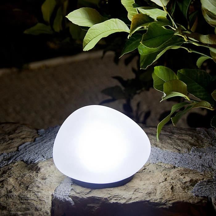 LUMISKY SOLENZARA Decorative Solar Lamp Pebble - Ø16 cm - White LED