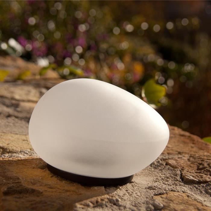 LUMISKY SOLENZARA Decorative Solar Lamp Pebble - Ø16 cm - White LED