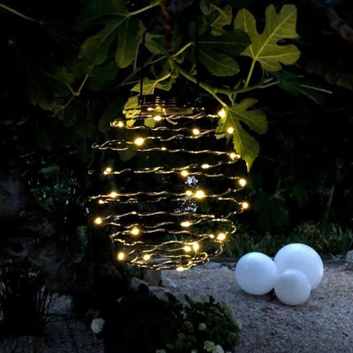 LUMISKY Solar Pendant Light - ORION - H37 cm - Micro Spiral - Warm White LED