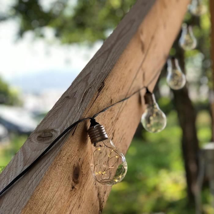 LUMISKY Solar String Lights - FANTASY STAR SOLAR - 3.75 m - 10 Micro Copper Bulbs - Warm White LED