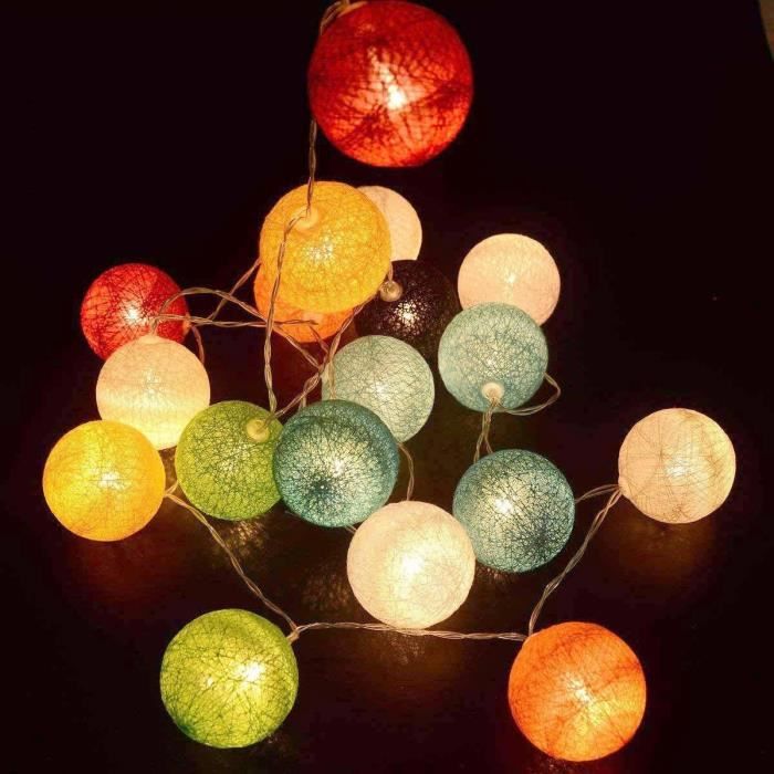 LUMISKY Solar String Lights - MIMY COLORS SOLAR - 3.80 m - Cotton Balls - 10 Bulbs - Warm White LED
