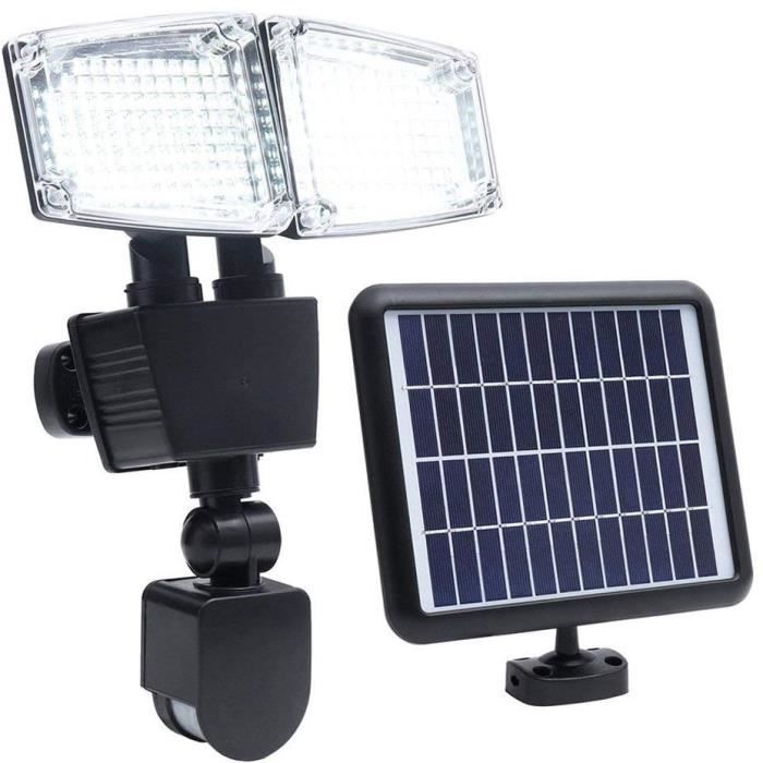 LUMI JARDIN Douglas 2-Head LED Solar Floodlight - 1200 Lumens - Motion Detector H23cm