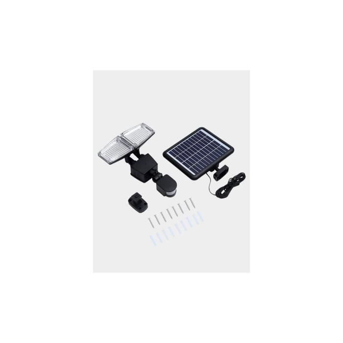 LUMI JARDIN Douglas 2-Head LED Solar Floodlight - 1200 Lumens - Motion Detector H23cm