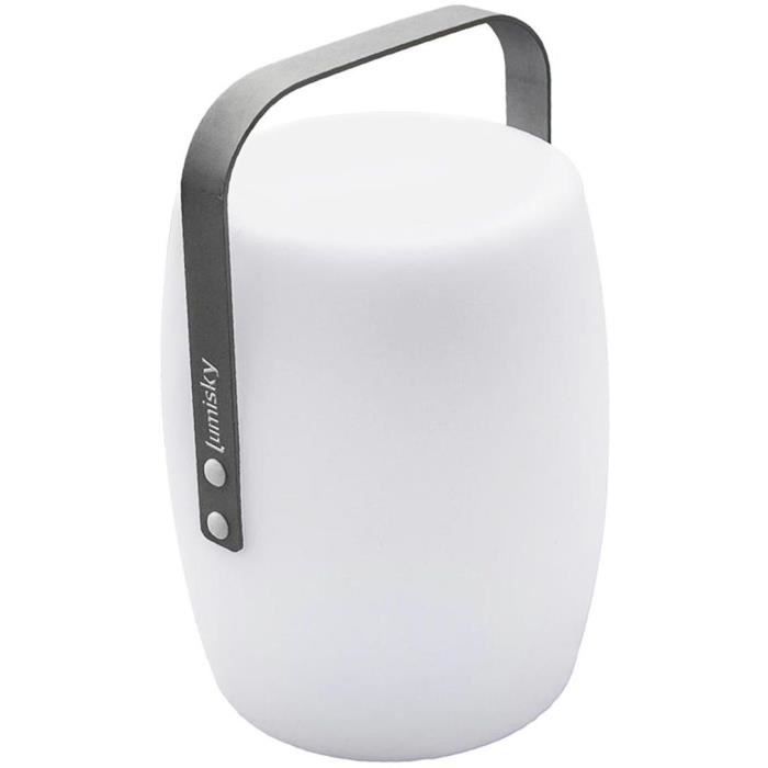 LUMISKY Wireless Lantern - LUCY ROCK - H31 cm - Aluminum Handle - Warm White and Dimmable White LED