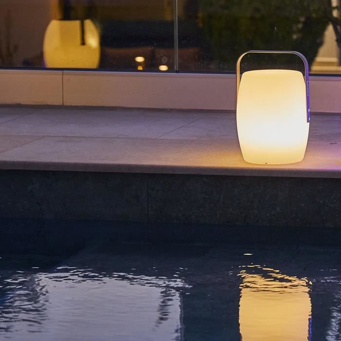 LUMISKY Wireless Lantern - LUCY ROCK - H31 cm - Aluminum Handle - Warm White and Dimmable White LED