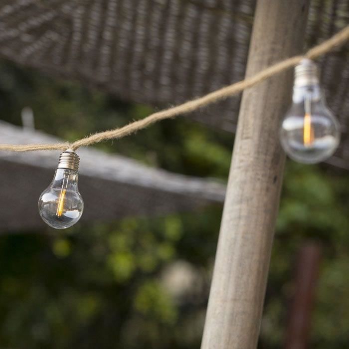 LUMISKY Solar String Lights - FANTASY CORD SOLAR - 7.50 m - 10 Clear Bulbs - Warm White LEDs