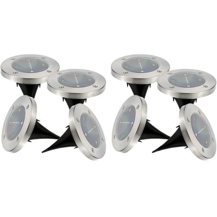 LUMISKY Solar Spotlights Set of 8 - DECKY - Cool White LED - Ø12 cm