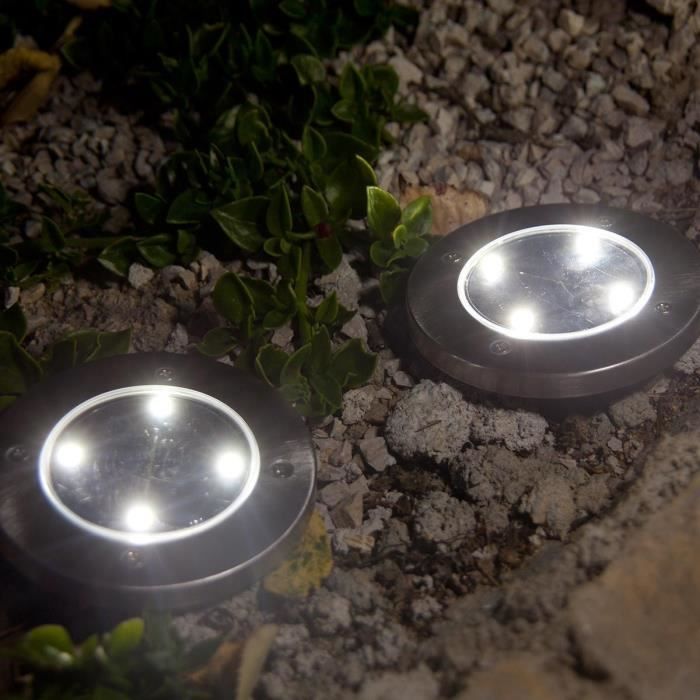 LUMISKY Solar Spotlights Set of 8 - DECKY - Cool White LED - Ø12 cm