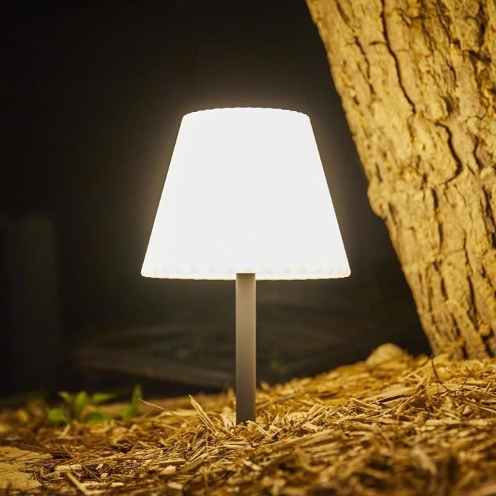 LUMISKY 2-in-1 Solar Table Lamp - BOUFFANT - H62 cm - Dimmable White LED