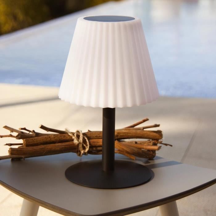 LUMISKY 2-in-1 Solar Table Lamp - BOUFFANT - H62 cm - Dimmable White LED