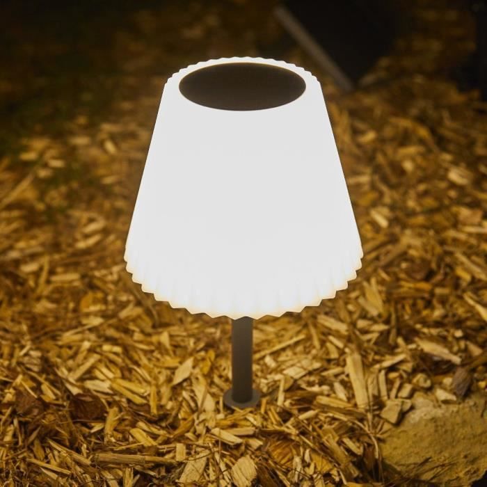 LUMISKY 2-in-1 Solar Table Lamp - BOUFFANT - H62 cm - Dimmable White LED