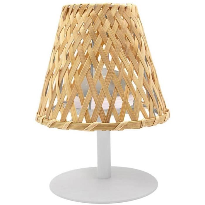 LUMISKY Wireless Table Lamp - IBIZA - H26 cm - Natural Bamboo - Warm White and White LED