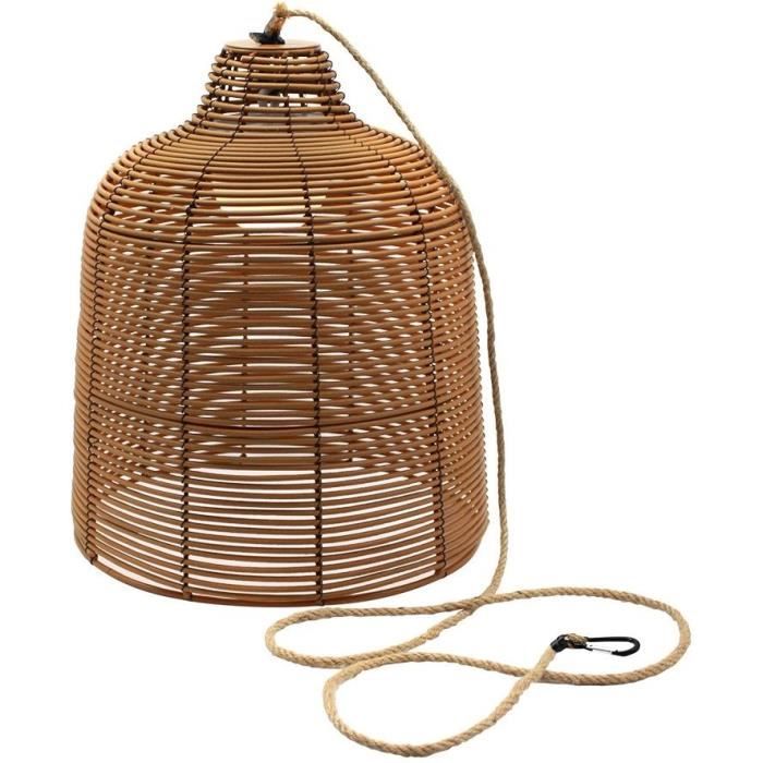 LUMISKY HANG BOHEME Portable Pendant Light, H35 cm, Poly Rattan, Warm White LED