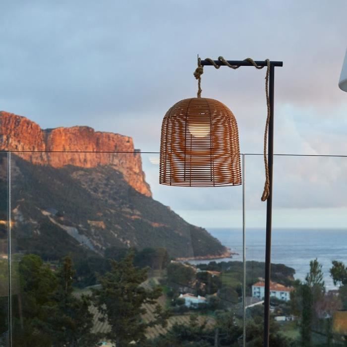 LUMISKY HANG BOHEME Portable Pendant Light, H35 cm, Poly Rattan, Warm White LED