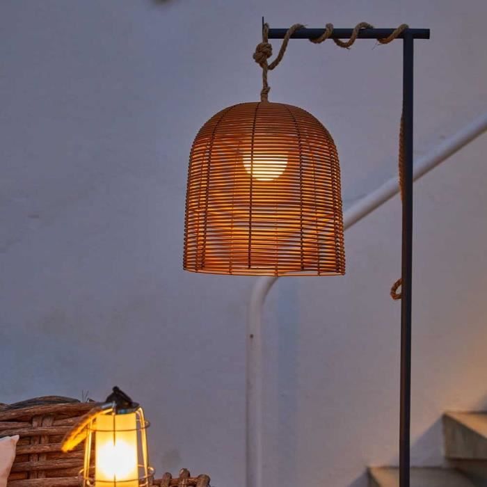 LUMISKY HANG BOHEME Portable Pendant Light, H35 cm, Poly Rattan, Warm White LED