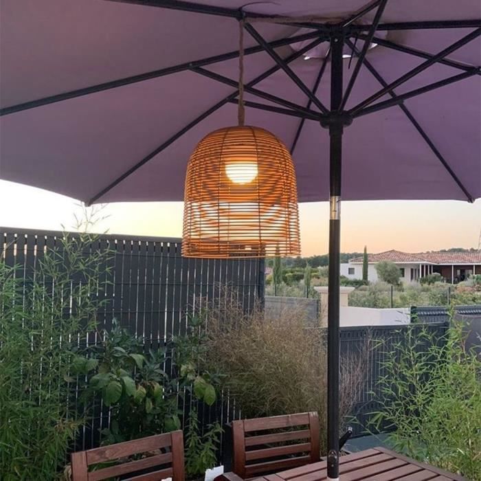 LUMISKY HANG BOHEME Portable Pendant Light, H35 cm, Poly Rattan, Warm White LED