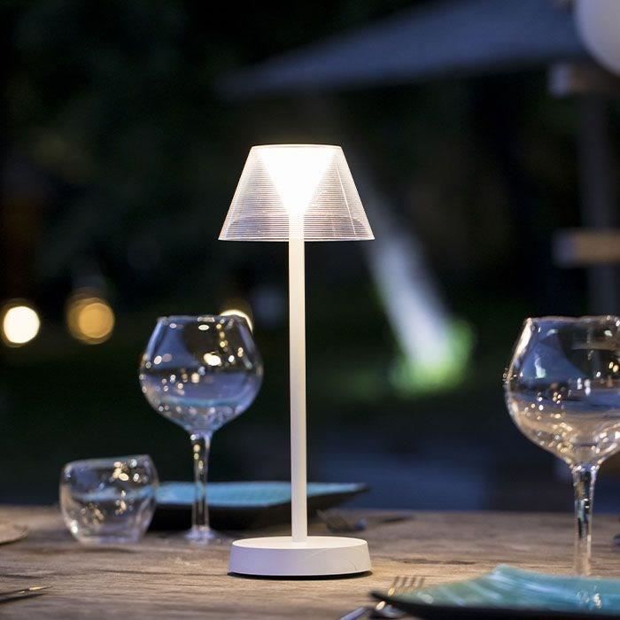 LUMISKY Wireless Table Lamp - BEVERLY WHITE - H34 cm - Warm White LED