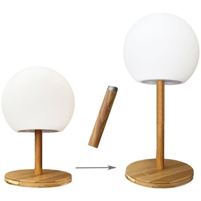 LUMISKY Cordless Table Lamp - Extendable Bamboo Base - Warm White/Cool White LED - LUNY