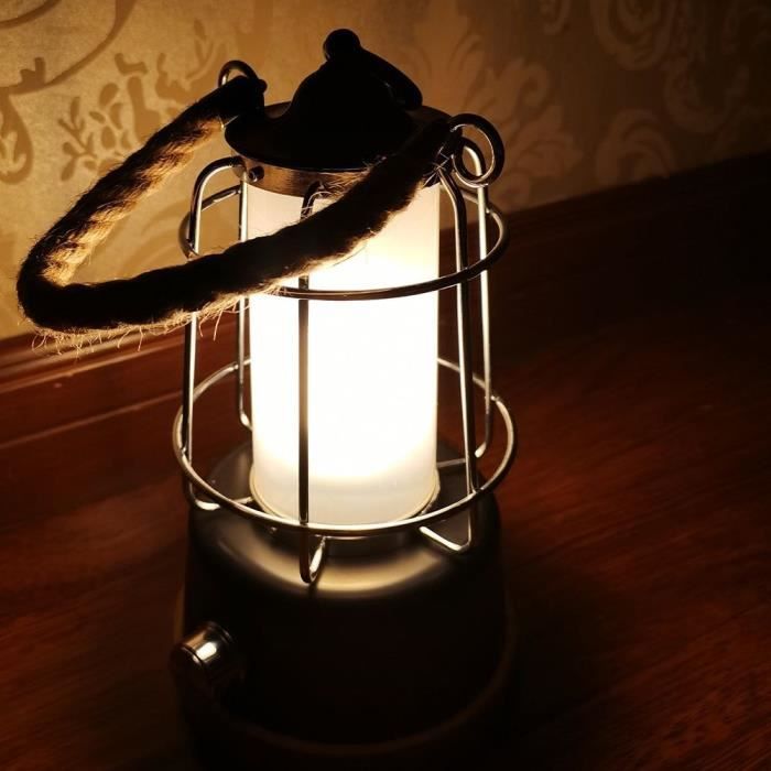 LUMISKY Wireless Lantern - WILDY - H23 cm - Rope Handle - Warm White and Dimmable LED
