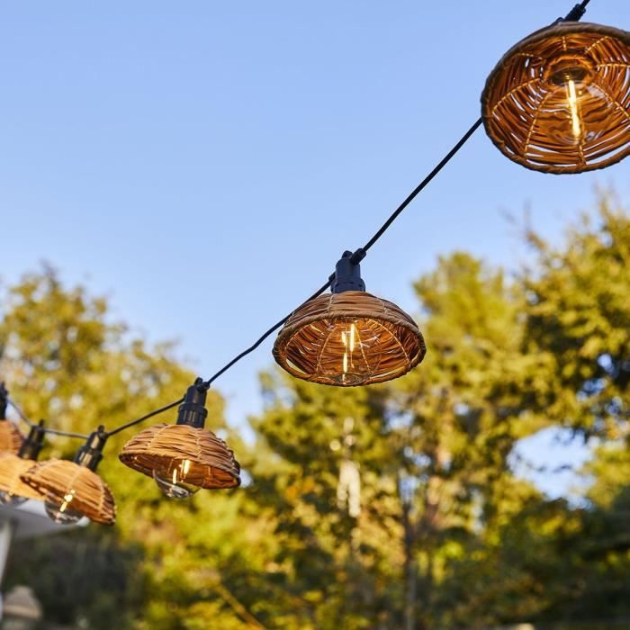 Guirlande lumineuse extérieur - LUMISKY - COTTAGE - 5.70 m - 10 globes transparents - LED blanc chaud