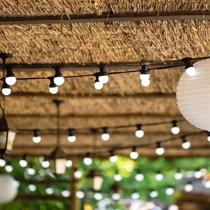 LUMISKY Solar String Lights - PARTY MILKY SOLAR - 5.70 m - 8 Modes - 10 Warm White LED Globes