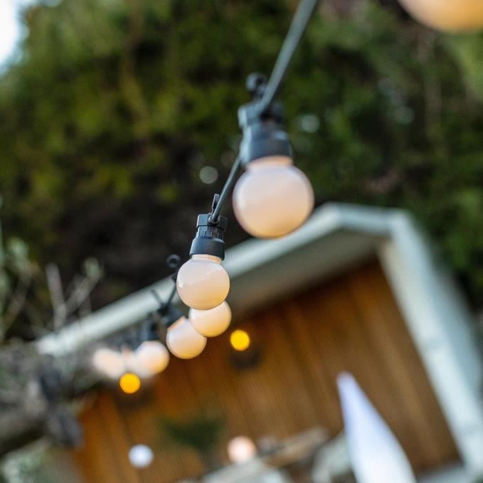 LUMISKY Solar String Lights - PARTY MILKY SOLAR - 5.70 m - 8 Modes - 10 Warm White LED Globes