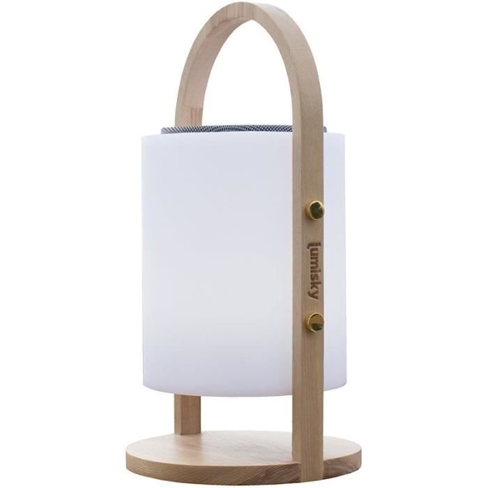 LUMISKY Woody Play Bluetooth Speaker Lamp - H37 cm - Wooden Handle - Dimmable LED