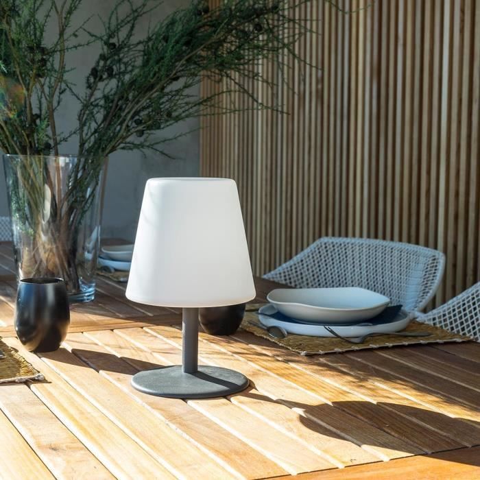 Lumisky Standy Mini Rock Wireless LED Table Lamp - H 25 cm - Grey and White