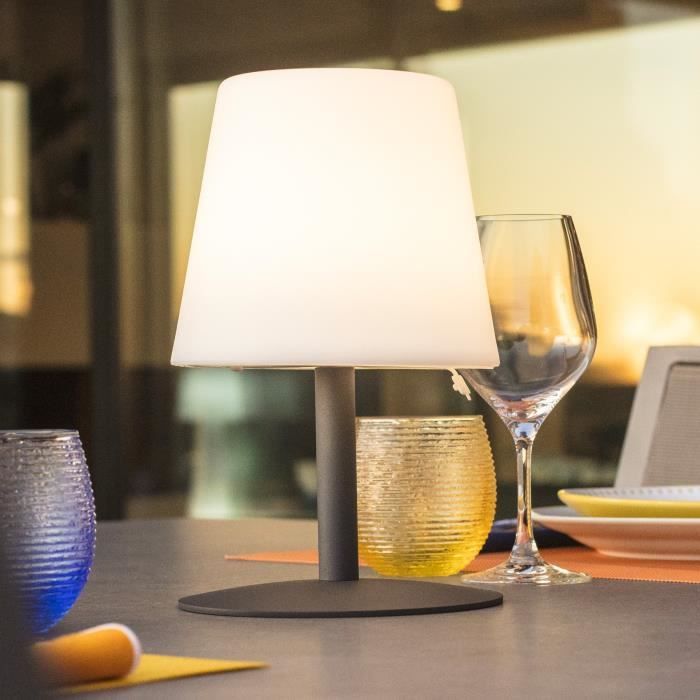 Lumisky Standy Mini Rock Wireless LED Table Lamp - H 25 cm - Grey and White