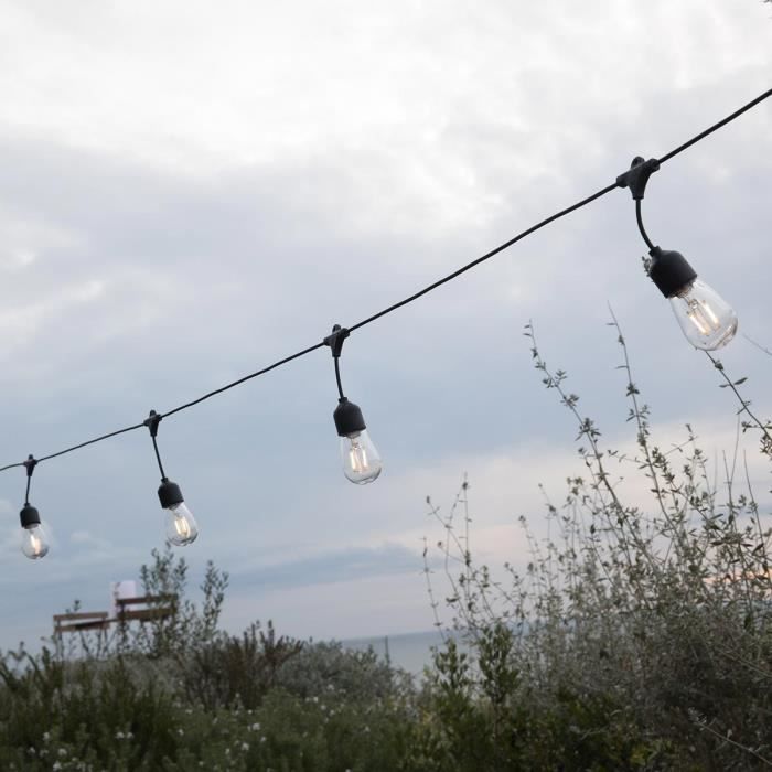 LUMISKY Solar String Lights - MAFY SOLAR - 6.50 m - 10 Vintage Filament Bulbs - Warm White LED