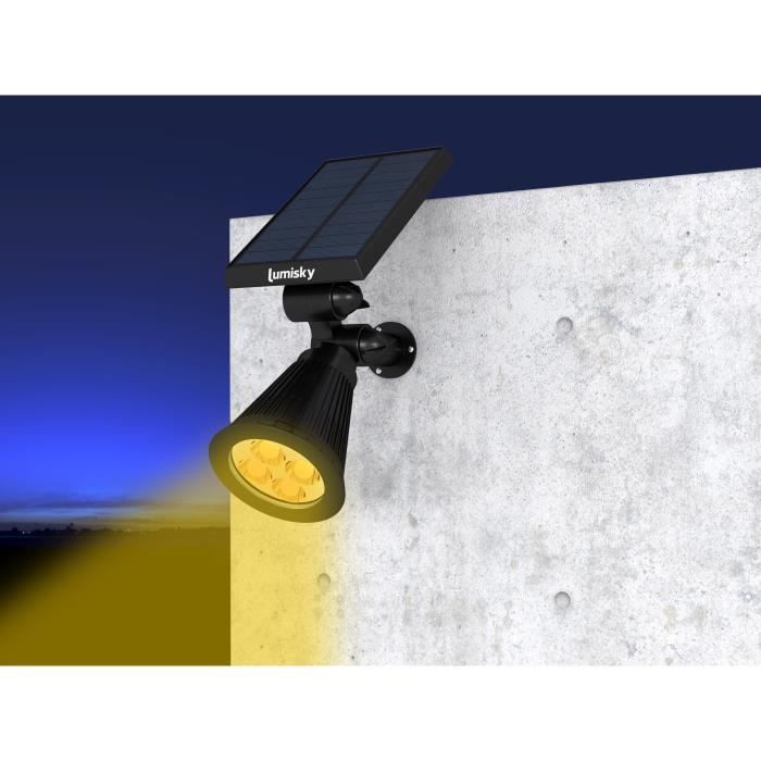 LUMI GARDEN Set of 2 Spiky LED Solar Spotlights, 200 Lumens, Warm White, Waterproof, 34 cm