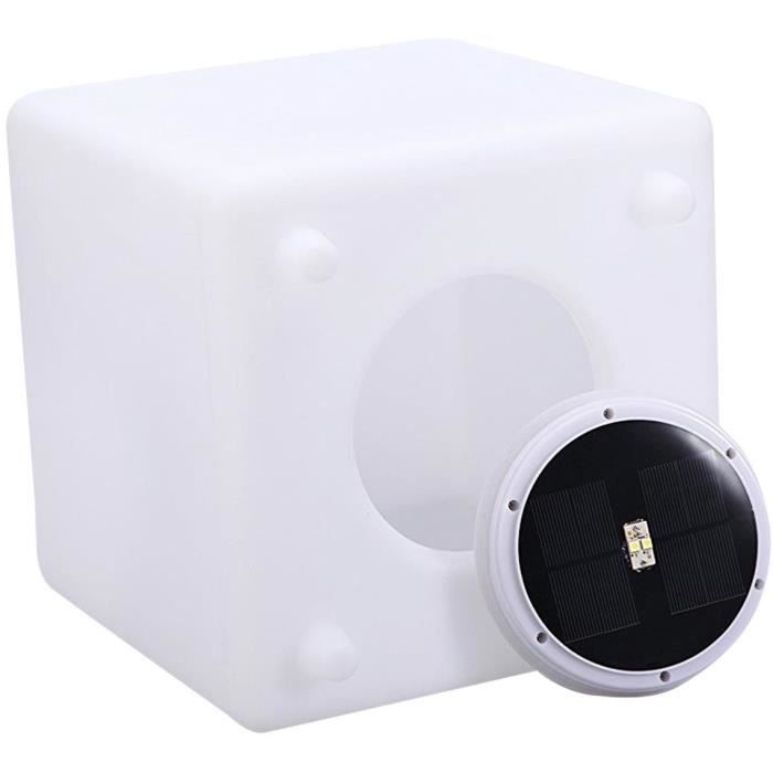 LUMISKY Illuminated Solar Cube - CASY - H30 cm - Coffee Table/Stool - White and Multicolored LED